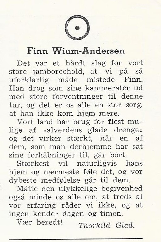 1957 nr 7 Spejdernes magasin mindeord