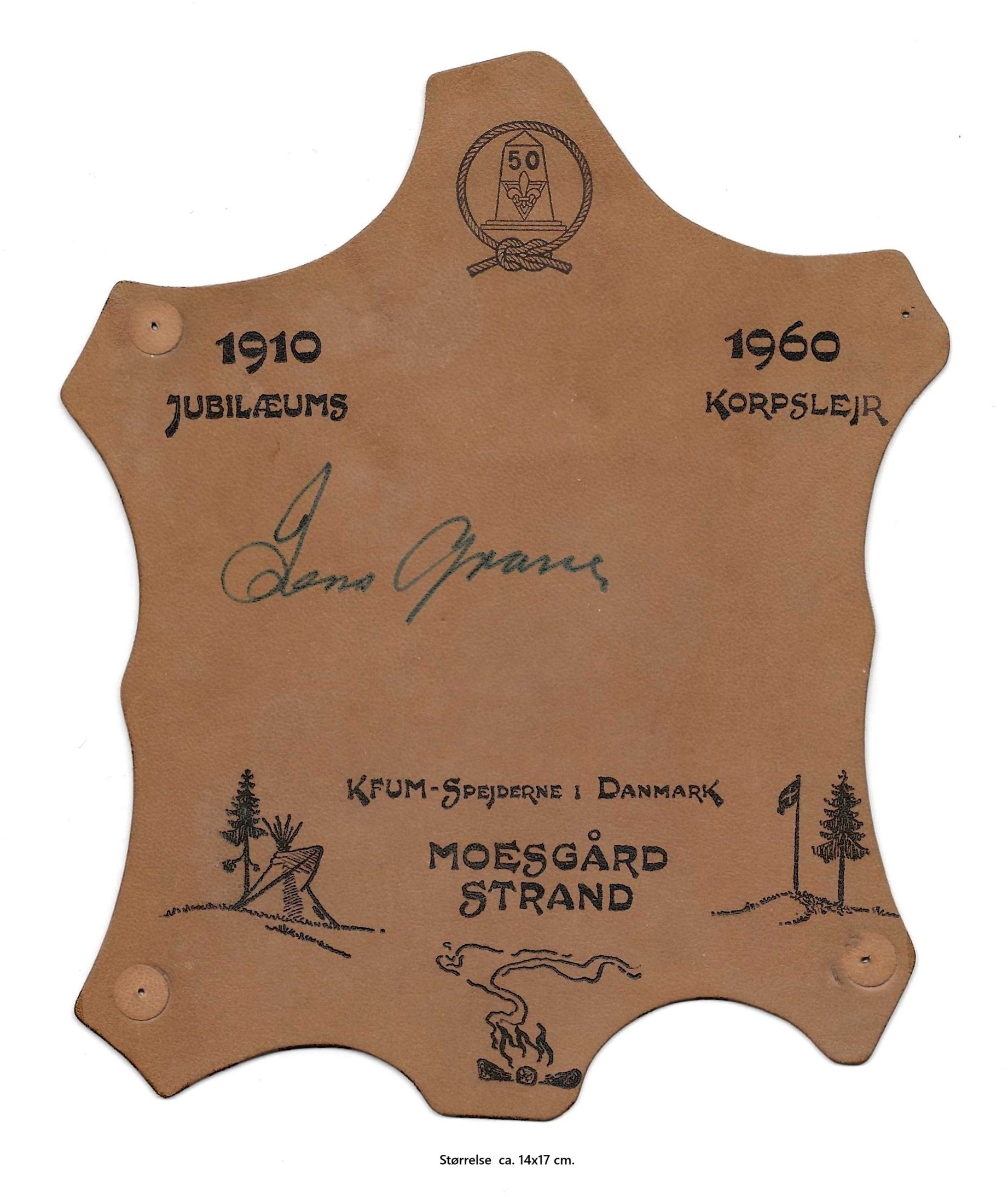 1960 læderskind med autograf