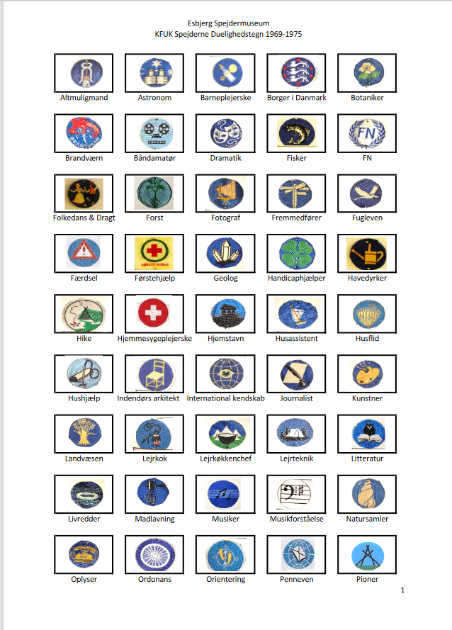 1969 1975 KFUK Spejderne Spejder duelighedstegn side 1
