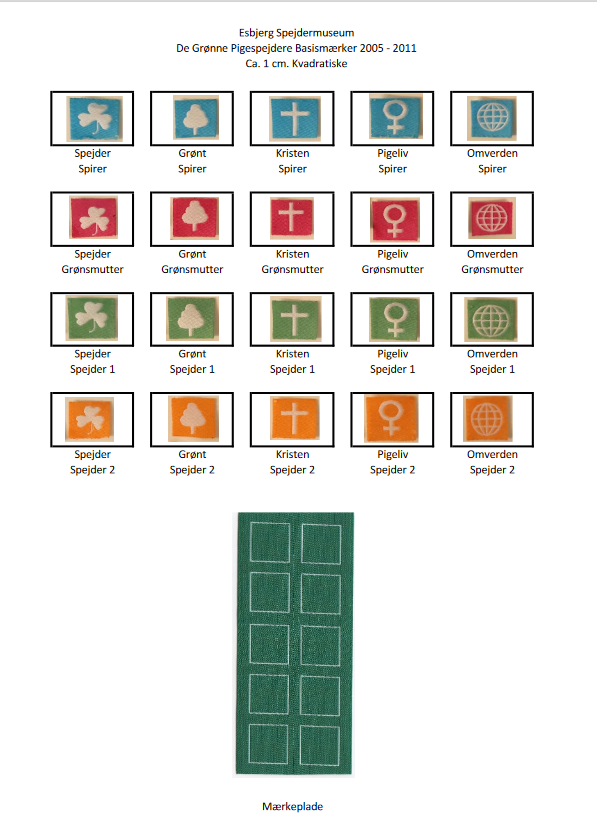 2005 2011 De Grønne pigespejdere Basismærker